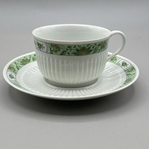 Ceralene Limoges Fleur de Jade Green teacup and saucer set‎ of 1 cups & saucer